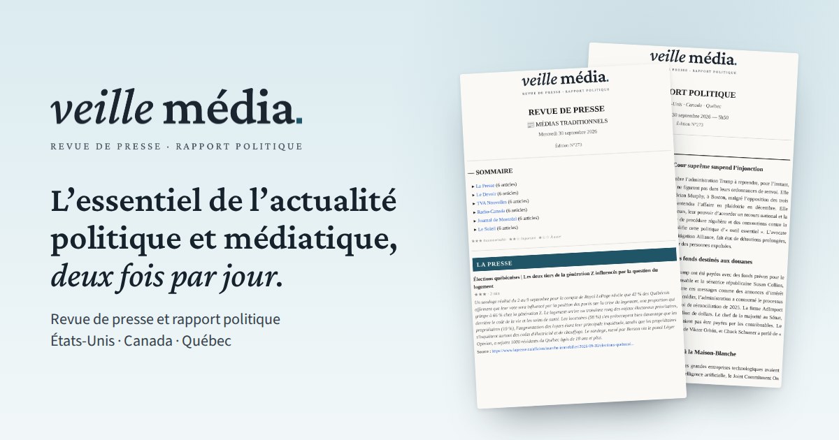 Veille Média — revue de presse et rapport politique